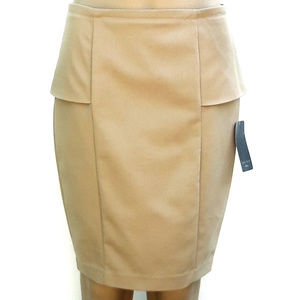 Zara Tan Pencil Skirt with Side Hip Panels